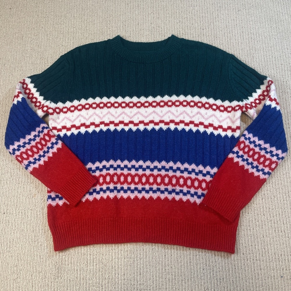 URBAN OUTFITTERS Long Sleeve Color Pop FairIsle Crewneck Sweater Small